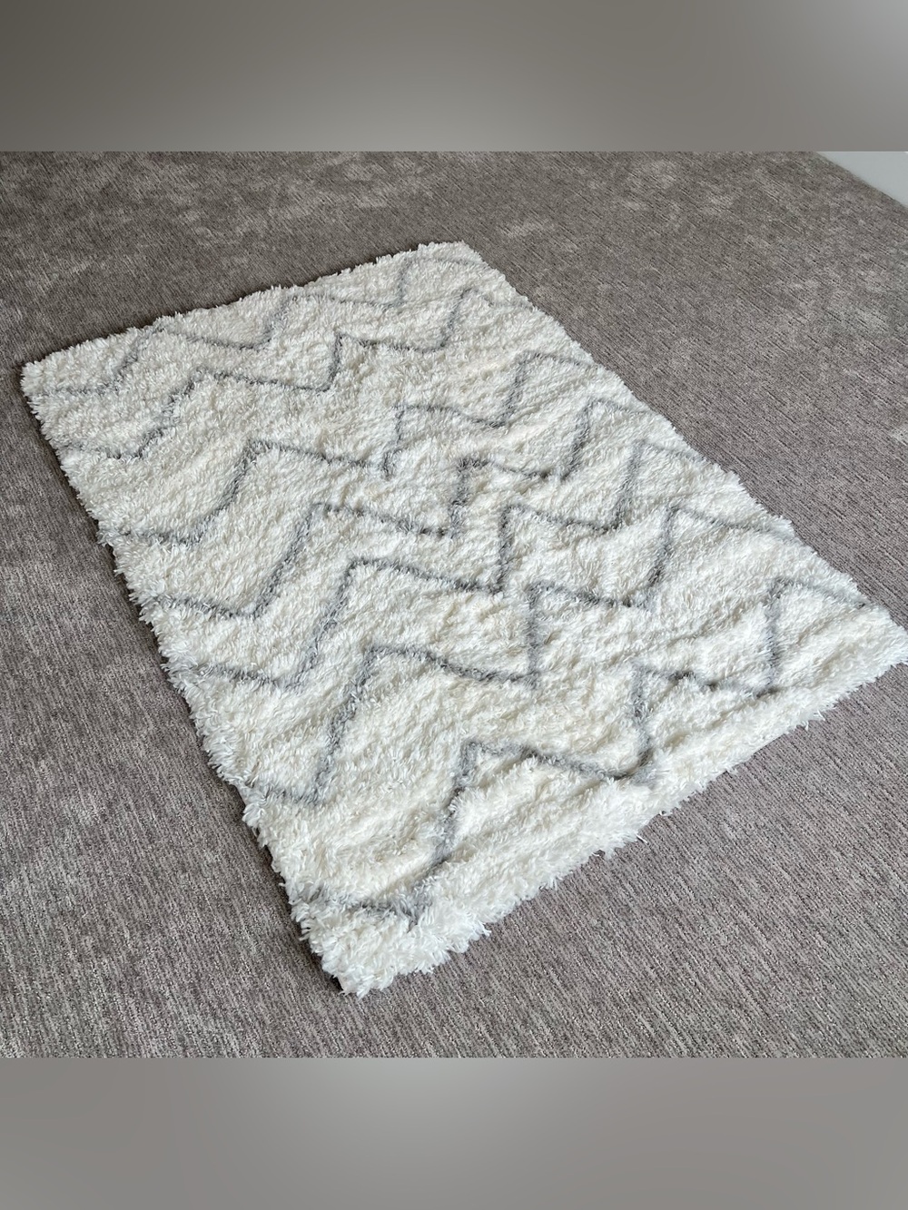 NWOT Pillowfort Cream Shag Area Rug 4’x5’6”